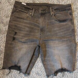 American eagle black denim shorts